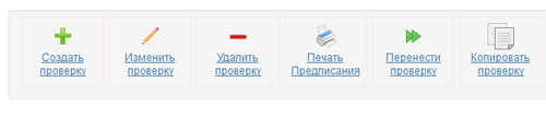 Панель кнопок Инспектора в Плане проверок